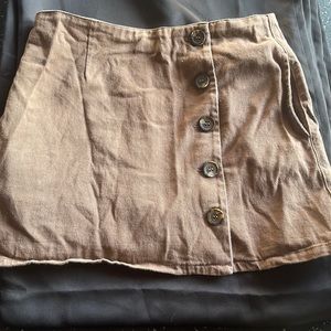 Chloe & Katie Womens A Line Skirt Large L Pink Twill Cotton Button Front